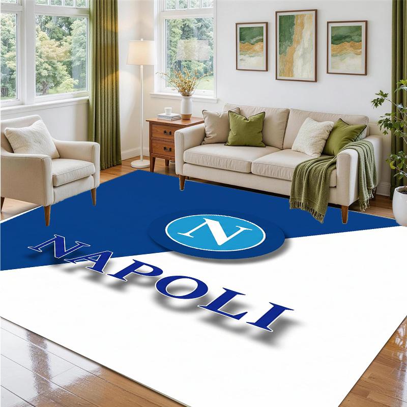 Napoli FC Design Crystal Velvet Rug Soft Decorative Mat for Bedroom Entrance