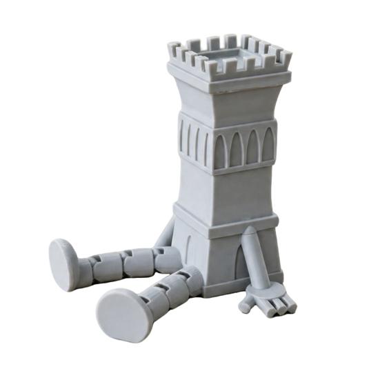 3D Printed Articulated Castle Action Figure, Flexible Fantasy Tower Toy, Creative Desk Decor & Fidget Toy, Unique Gift for Model Lovers Kids
