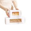 Swiss Roll & Mousse Dessert Packaging Box with Hand-Carry Feature for Whole and Half Rolls
