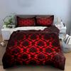 Elegant Red Damask Three-Piece Set Kid'S And Adults' Bedroom Decor, Exquisite Three-Piece Bedding Set Gift