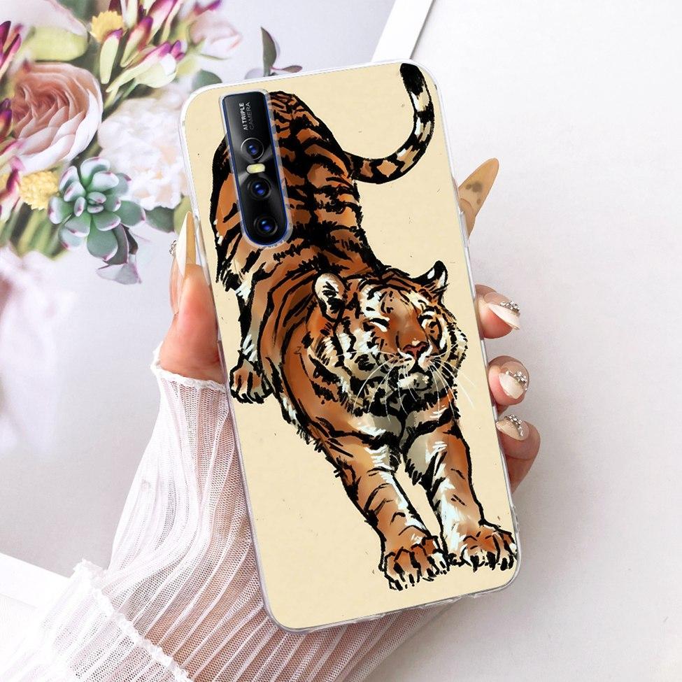 Casing For Vivo V15 Pro Cover Transparent Cute Cat Fashion Butterfly Funny Painted Phone Case For Vivo 1818