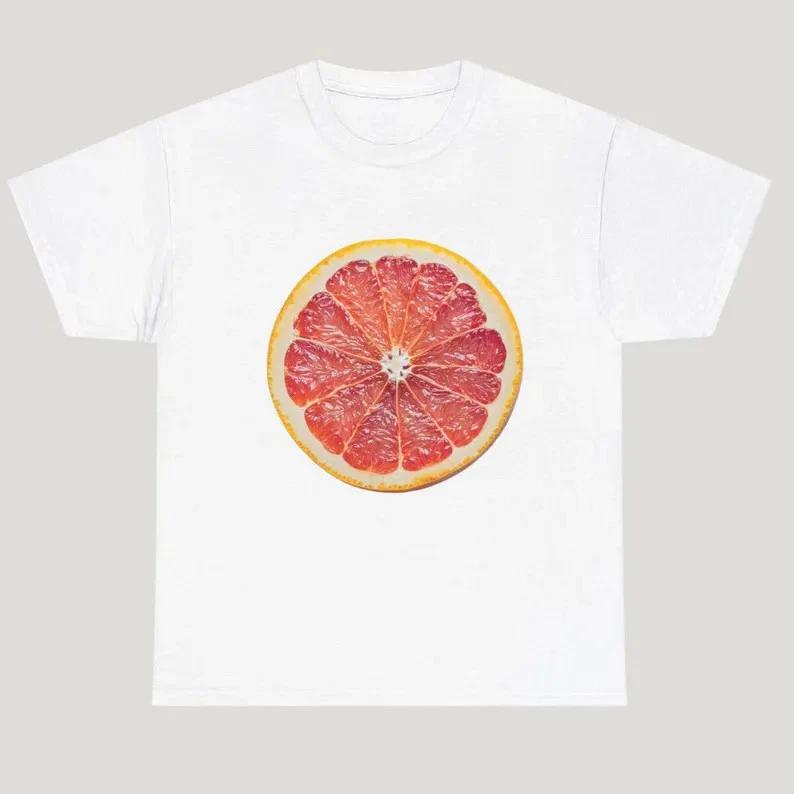 Grapefruit Slice Citrus Fruit Graphic White TShirt S