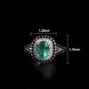 Light Luxury Fashion 925 Sterling Silver Ring Real Gemstone Natural Oval Emerald Lady Fine Jewelry Engagement Anniversary Gift
