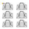 A03E-304 Stainless Steel 5Mm Thick Ring Square Sail Shade Pad Eye Plate Boat Rigging 6Pcs