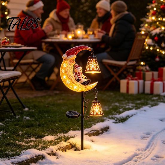 Easy Installation Outdoor Lighting Solar Christmas Garden Stake Light, 31.5 Inch Santa Snowman LED Pathway Lights, Decorative Holiday Path Waterproof