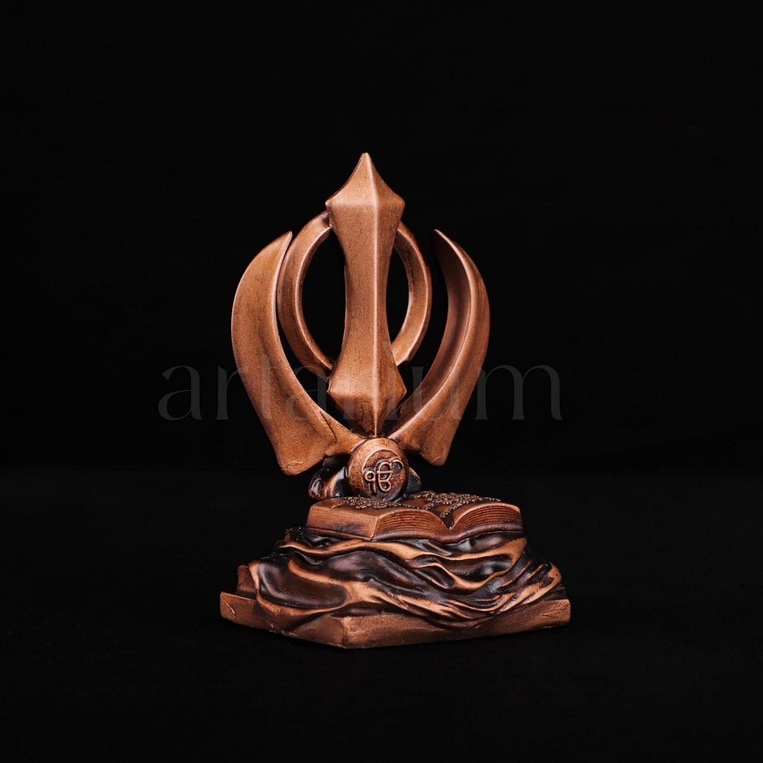 

Khanda Sahib Idol Sikh Religious Symbol Khanda Statue for Car Dashboard Idol for Pooja Office Table Showpiece Gifts Items