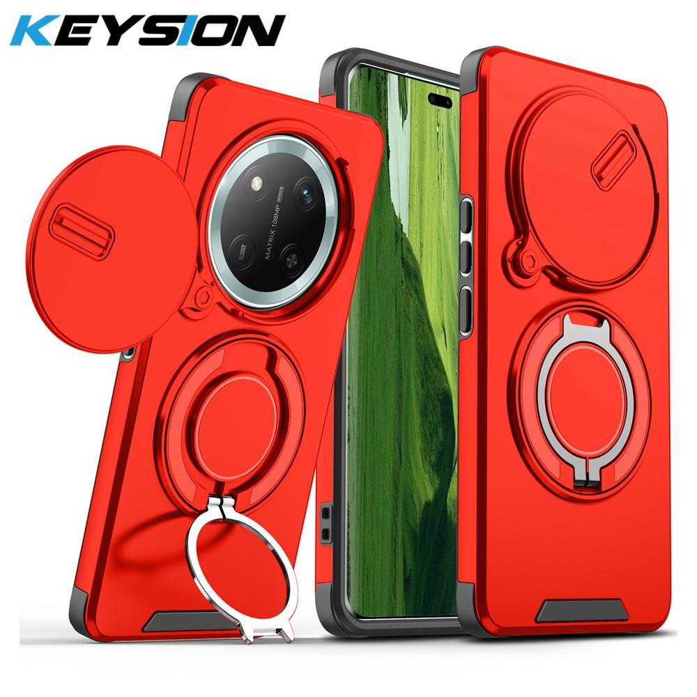 KEYSION 360° Ringständer Handyhülle für Honor X9c 5G X9c Smart Slide Kameraschutz Magnetische stoßfeste Abdeckung für Magic 7 Lite
