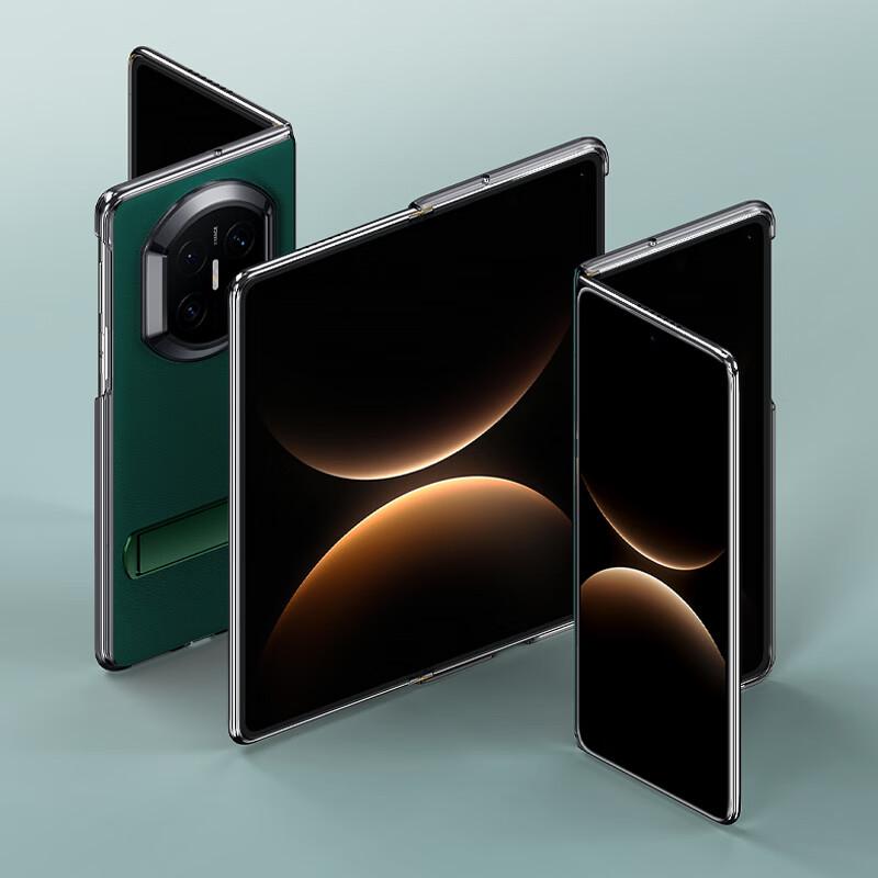 ESCASE Huawei Mate X7 Case with Stand Slim Anti-Drop Leather Business Flip Cover Foldable Phone Holder Elegant Green