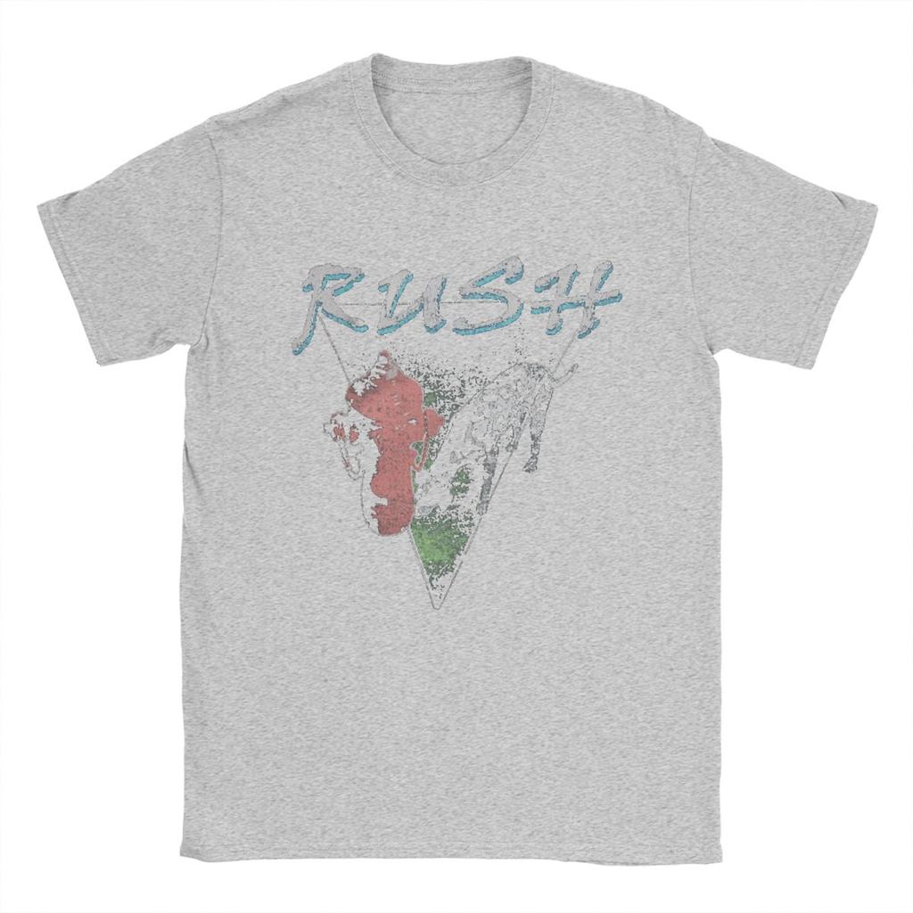 Herren Band Rush T-Shirt Reine Baumwolle Oberteile Humorvoll Kurzarm Rundhals T-Shirts Original T-Shirt