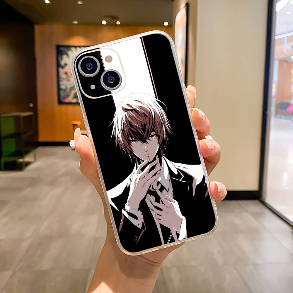 

D-Смертельная тетрадь Лайт Ягами -L Чехол для телефона для iPhone17,16,15,14,13,12,11 ,Pro Max, Plus Мягкий силиконовый прозрачный чехол iPhone12ProMax