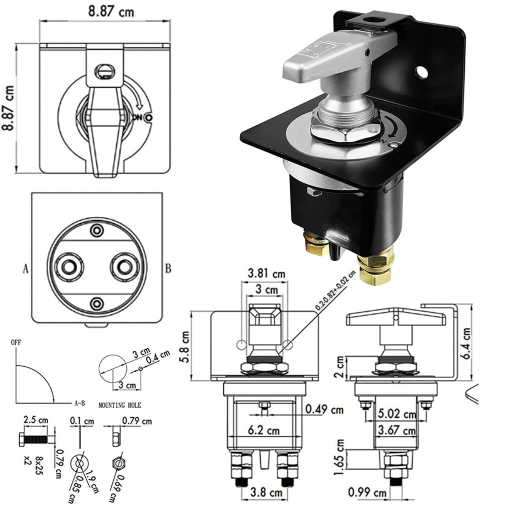 1500A Heavy Duty Battery Switch Battery Fixed Handle Isolator with Lock-Out Plate Fits Polarity Negative  for Autos Cars Boat RV