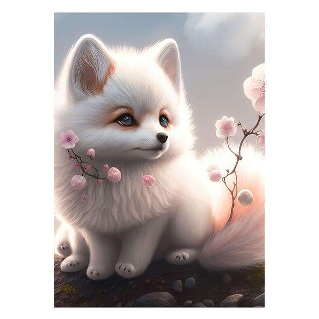 Animal Cute Baby Fox Pink Cartoon Prints Poster Canvas Painting Modern Wall Art Pictures For Living Room Bedroom Home Decoration