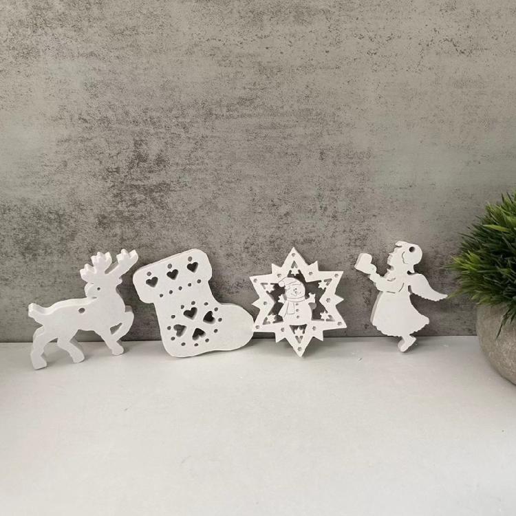 Holiday Themed Silicone Molds Creative Christmas Figurines Silicone Molds Flexible Mold for Hanging Decoration