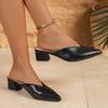 Fashion Women High Heels Slippers  Baotou Women Shoes Sexy Pointed Toe Chunky Heels Mules Outdoor Walking Slides Chaussure Femme 2025