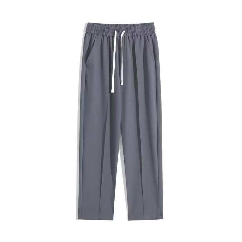 Trousers men's summer loose straight ice silk pants new thin men's casual pants drape suit trousers