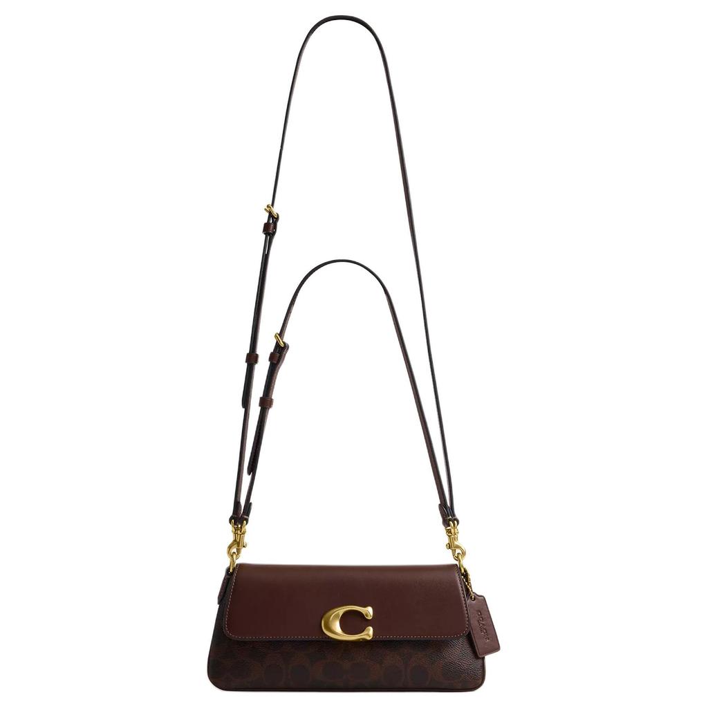 Coach Jet 25 Classic Logo Coated Canvas And Leather Crossbody Bag Medium Women Bags Maple-Brown CBA83-B4YDT