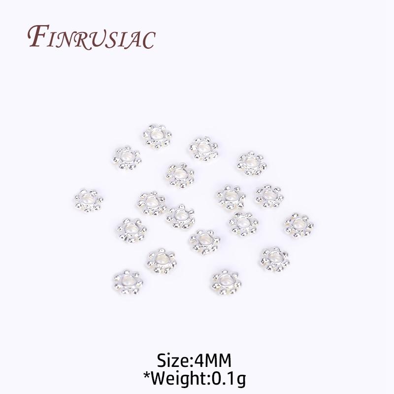 DIY Beading Jewelry Making Supplies 4/5/6MM 18K Gold Plated Flower Caps For Beads Brass Metal Snowflake Beads Spacer