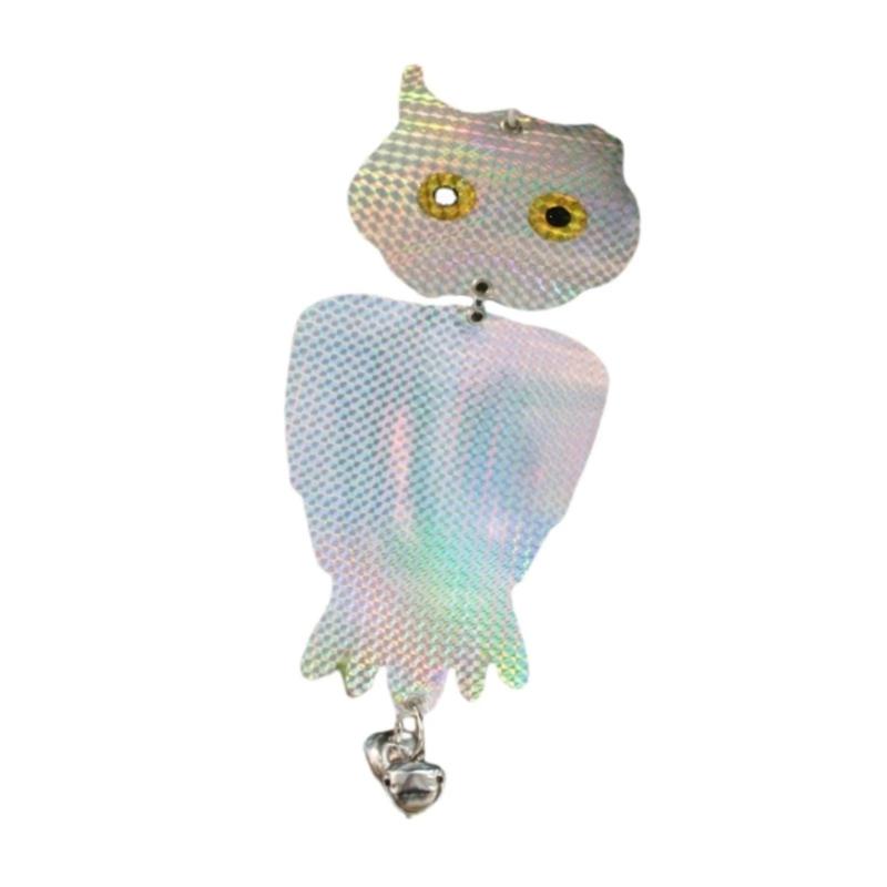Reflective Owl Shaped Bird Deterrence With Reflective Pendent Easy Install Outdoor Decoration Weatherproof