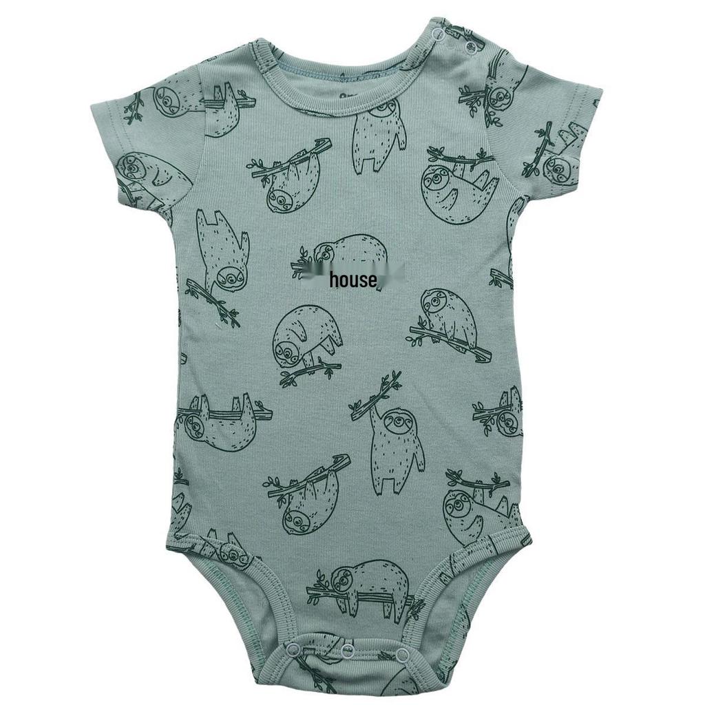 Baby Shoulder Snap Ribbed Cotton Bodysuit - Short Sleeve One-Piece Romper for Boys & Toddlers