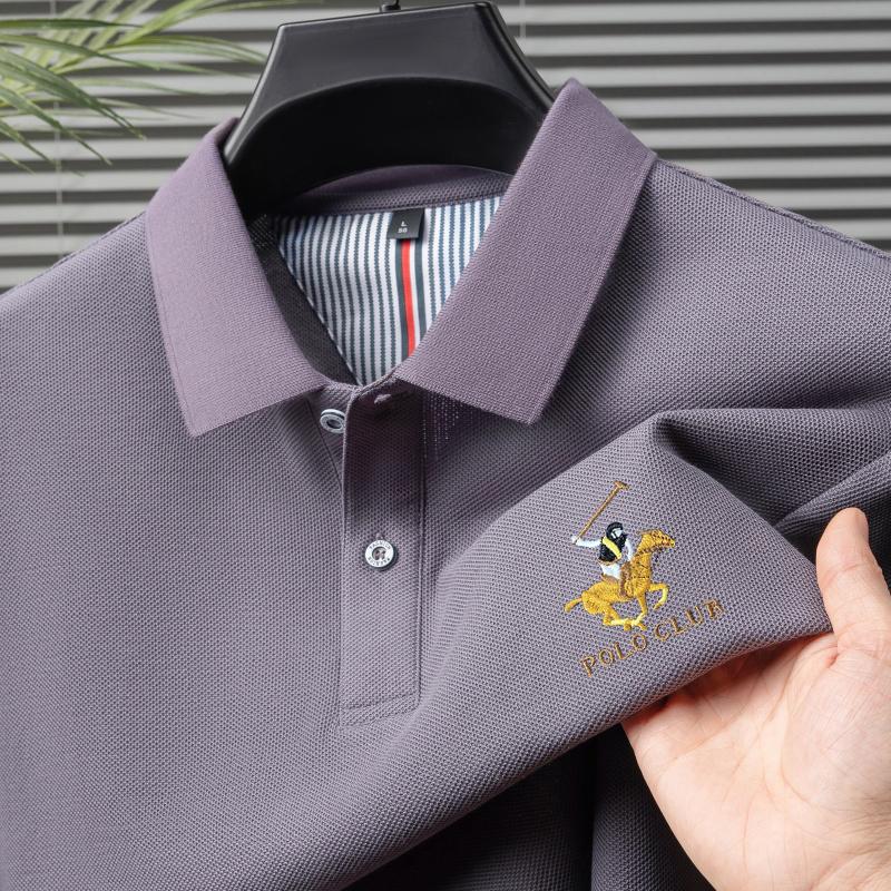 POLO CLUB 2025 Summer Men's New Pony Embroidery Solid Color Pure Cotton Loose Business Casual Polo Shirt