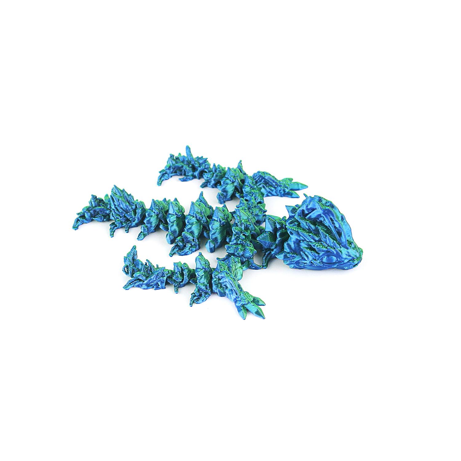 3D printed mini crystal flying dragon, joints can swing, creative dragon figurine gift toy зелёный