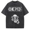 New Anime One Piece Luffy High Quality TShirt Men and Women Cotton Vintage Washed Print Retro Streetwear Family Matching