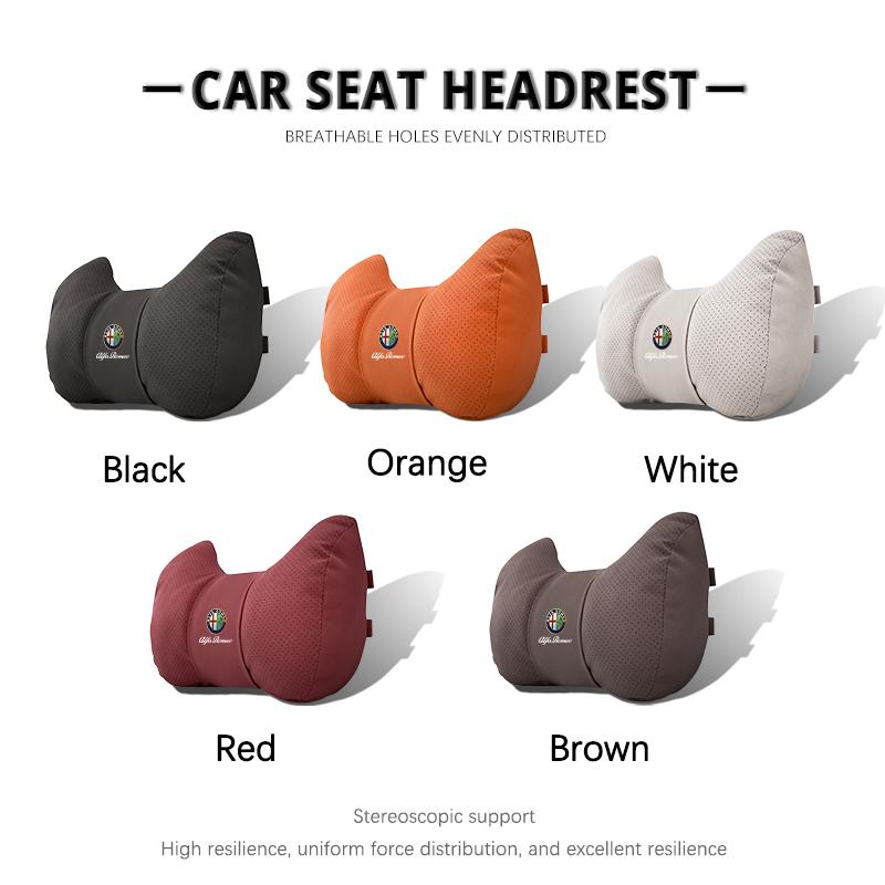 Car Headrest Ox Horn Type Neck Support Pillow For Alfa Romeo Giulietta 159 Mito Giulia Stelvio 147 156 Tonale Brera Disco Volant