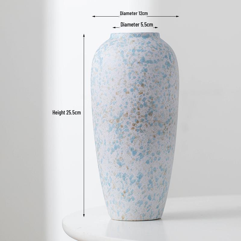 Minimalist Kiln-Fired Ceramic Vase: Home Living Room Decor for Fresh or Dried Flowers
