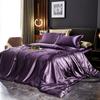 Blended Natural Mulberry Silk Bedding Set with Duvet Cover Bed Sheet Pillowcase High End Satin Single Double Queen King Bedsheet