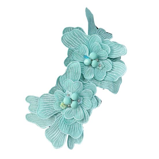 3D Blomster Corsage Applikasjon Rhinestone Broderi Genser Kjole Bluse Dekor DIY Søm Patch Klær Tilbehør Bryllupsfest Klær Utsmykning