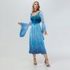 Costume Halloween Frozen Skirt Pattern Digital Print Flared Sleeve Dress Women