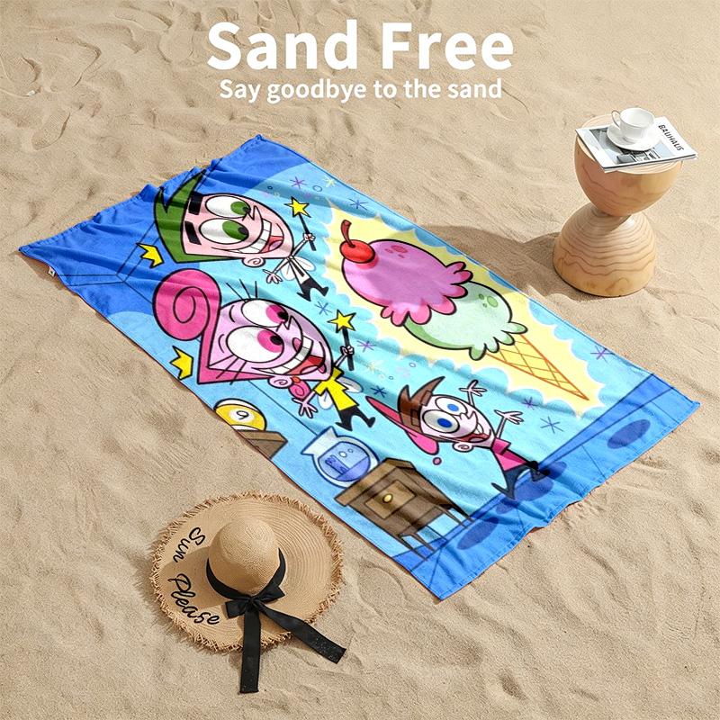 Fairy Oddparents Beach Towels Also Serve As Bath Towels Summer Essential a Musthave for the Outdoors the Beach and the Pool
