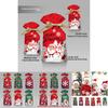 Christmas Gift Bag With Drawstring Ribbon Santa Print For Holiday Packaging