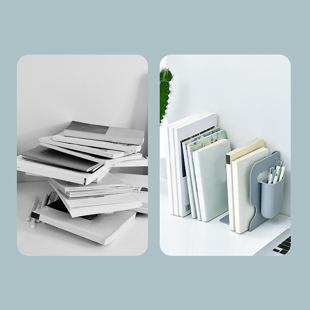 Bookend Simple Style Foldable Shelves ABS Book Ends Books Support Stand Home Decoration Grey