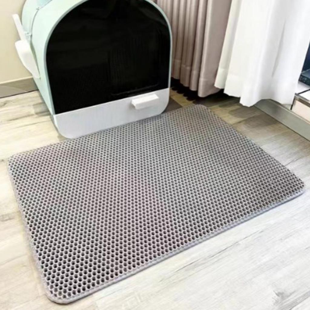 Cat Litter Mat Waterproof Double Layer Foldable Spill Proof Kitten Litter Trapping Mat for Indoor