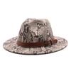 Woolen Hat, Men'S And Women'S Hats, British Style Snake Pattern Casual Top Hat, Felt Hat, Women'S Hat, Jazz Hat.