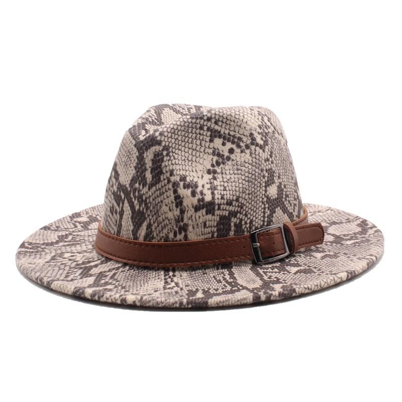 Woolen Hat, Men'S And Women'S Hats, British Style Snake Pattern Casual Top Hat, Felt Hat, Women'S Hat, Jazz Hat.