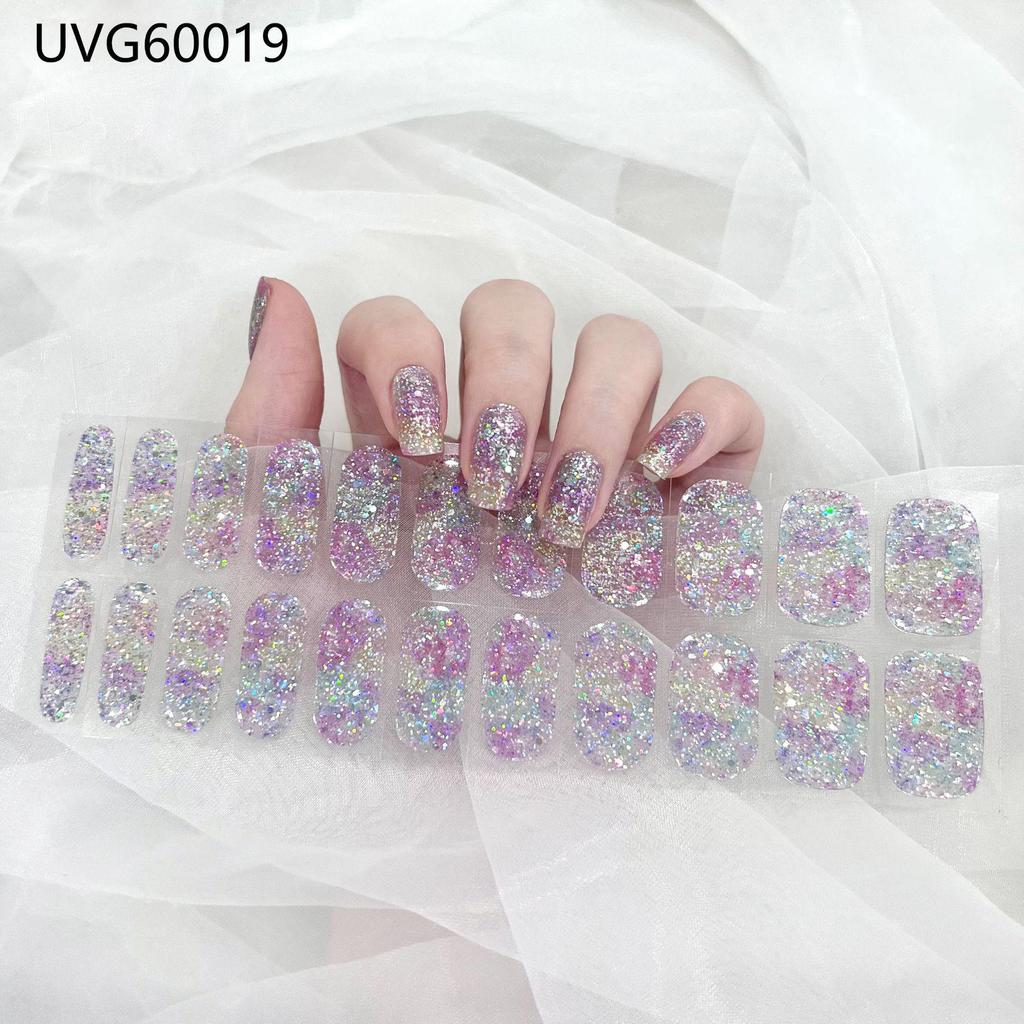 Transparent Nude UV Gel Nail Art Stickers: Semi-Cured, Semi-Baked Manicure Sheets