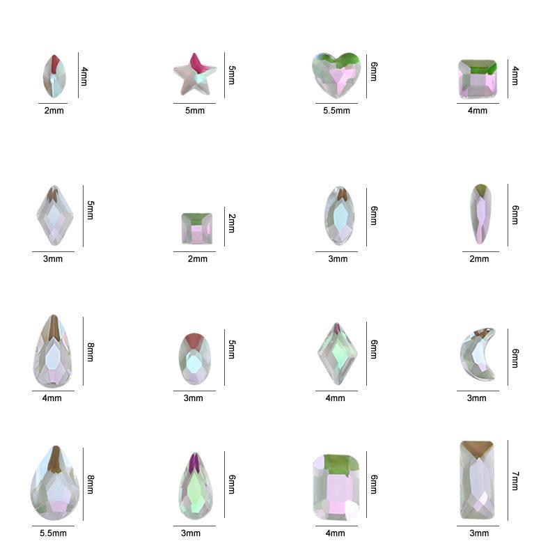 Aurora Pink Bag Green Nail Art Diamond Jewelry Aurora Diamond Symphony Flat Bottom Special-Shaped Diamond Diy Jewelry Accessories