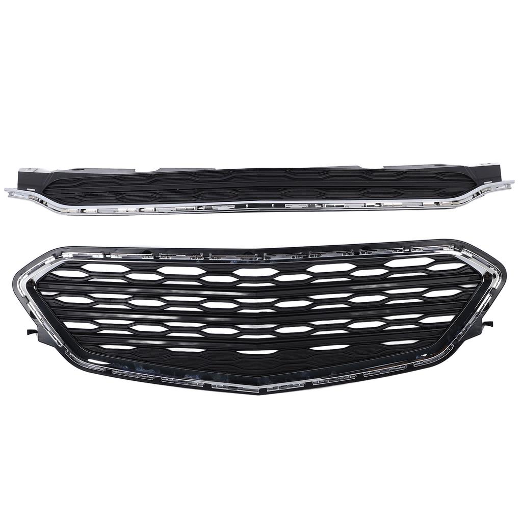 2 Pcs Front Upper Lower Grille 23370469 Bumper Radiator Mesh Grill Set Replacement for Chevy