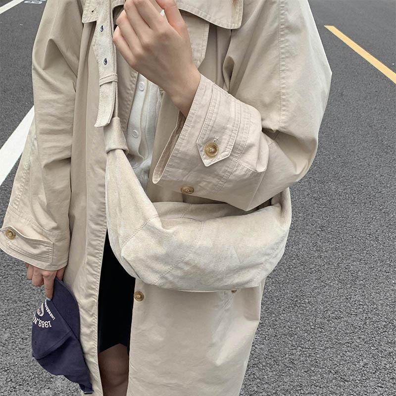 Niche Lazy Suede Dumpling Bag Korean Fashion Simple Casual Versatile Messenger Bag Croissant Bag