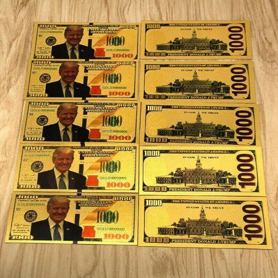 

Банкнота Трампа из 24-каратного золота номиналом 1000 долларов X 12