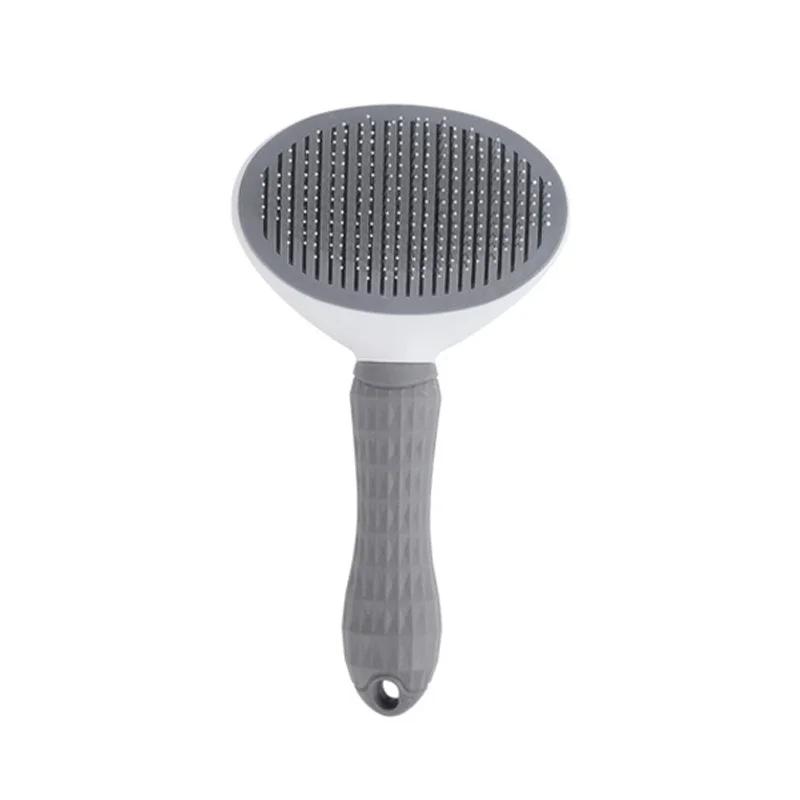 

Pet Hair Removal Brush Dog Hair Comb Stainless Steel Automatic Hair Fading Cat Comb Pet Cleaning Grooming Supplies for All Pets серый