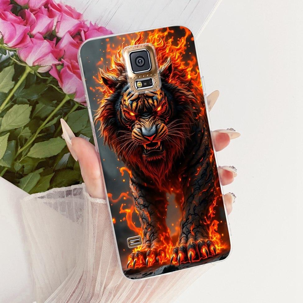 Transparent For Samsung S5 Case Fashion Butterfly Cute Cat Funny Painted Cover For Samsung Galaxy S5 SM-G900F SM-G900M Casing