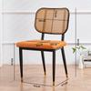 Nordic Light Luxury Wrought Iron Rattan Dining Chair - European Style for Home, Hotel, Cafe, or Leisure.