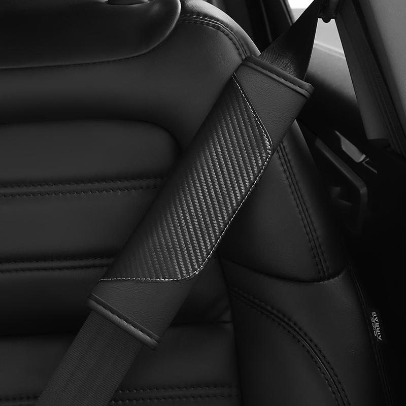 2Pcs Carbon Fiber Car Shoulder Pads Universal Car Shoulder Pad Cover Car Shoulder Belt Seat Pad Auto Interior Accessories