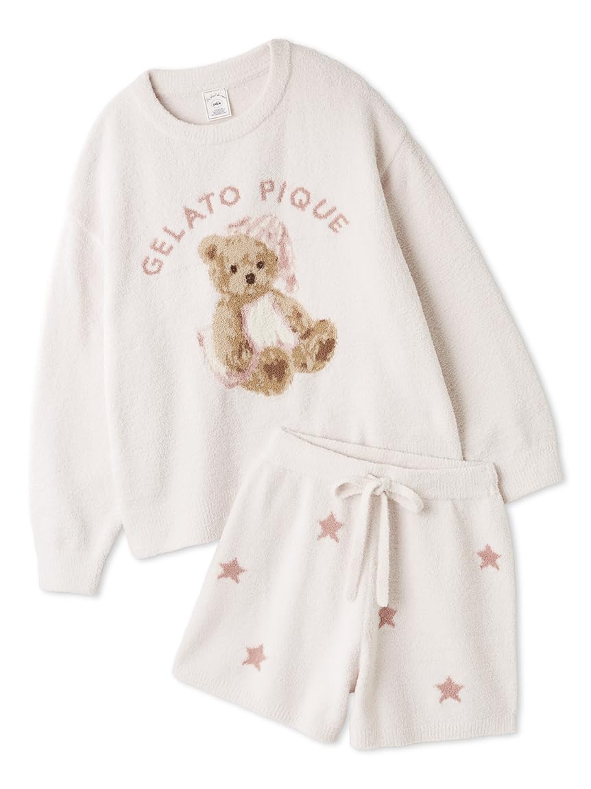 

EC Limited GOOD NIGHT BEAR JQD свитер со звездой JQD шорты SET PWNT244124 PNK [мороженое пике] и женский