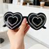 New love diamond-encrusted glasses men's and women's fashion party retro funny ins sunglasses spot