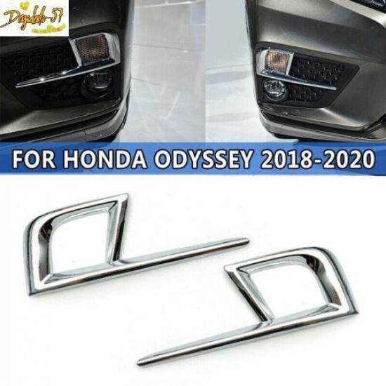 Chrome Front Fog Light Lamp Cover Trim-Pair Fit For Honda Odyssey 2018