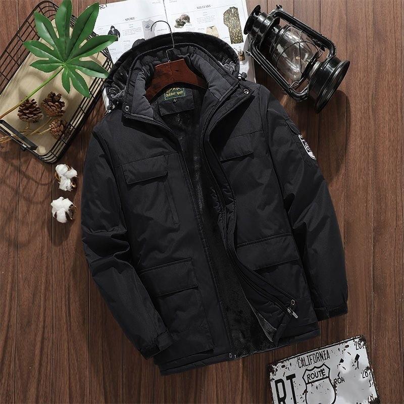 Autunno e inverno nuova giacca spessa e calda giacca imbottita in cotone di qualità allentata impermeabile casual da uomo di grandi dimensioni